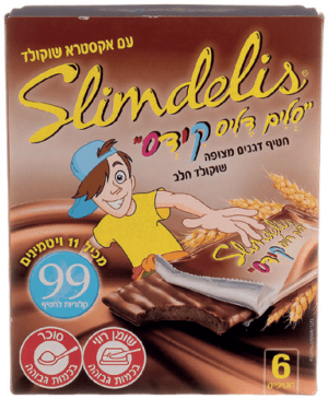 מארז סלים דליס לילדים עם שוקולד חלב מארז 6 יח'