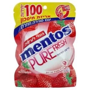 מנטוס Pure Fresh אריזת חסכון 200 גרם תות