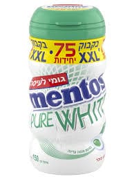 מנטוס Pure White XXL בקבוק 150 גרם מנטה עדינה