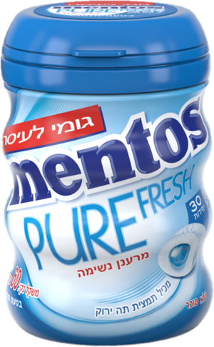 מסטיק Mentos Pure Fresh בטעם מנטה ללא סוכר