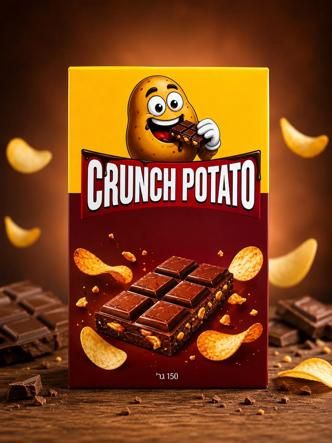Crunch Potato שוקולד עם צ׳יפס תפוח אדמה 150 גרם