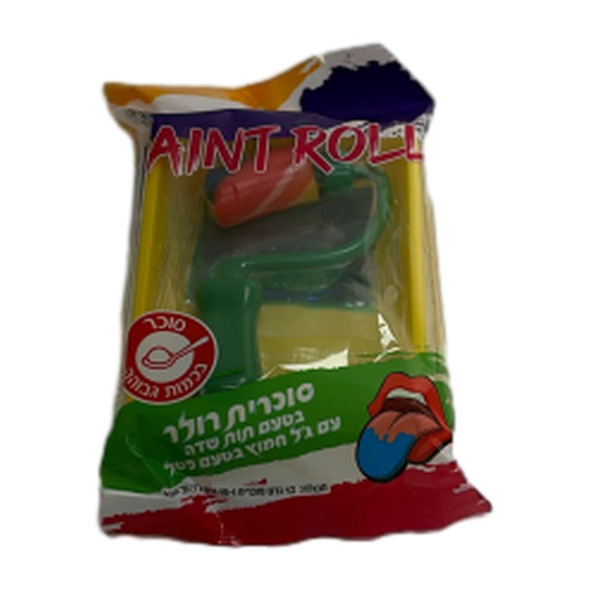 סוכריית רולי בטעם תות עם ג׳ל חמוץ בטעם פטל Paint Roll